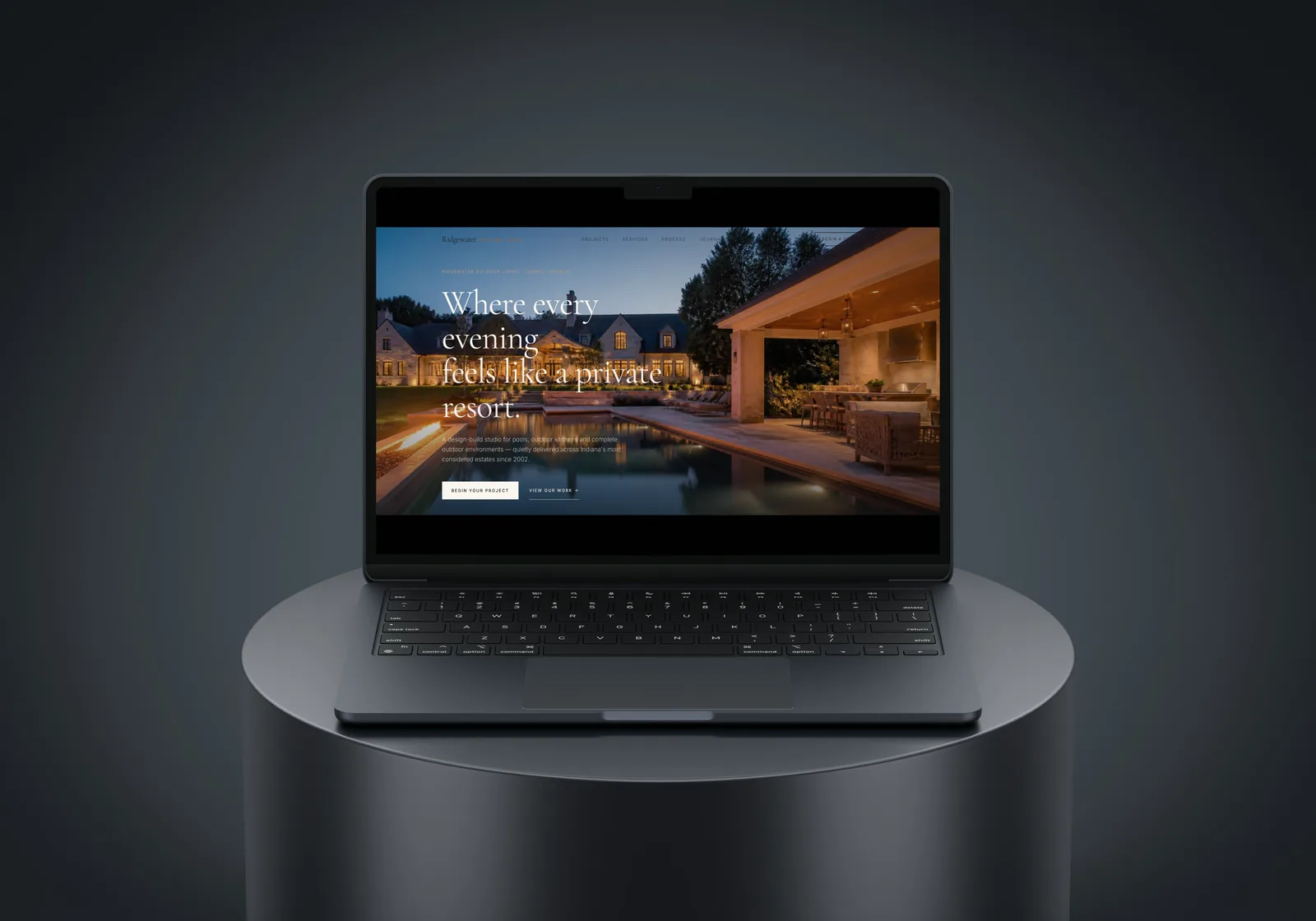 Ridgewater — Pools & Outdoor Living website mockup by I&J Agency