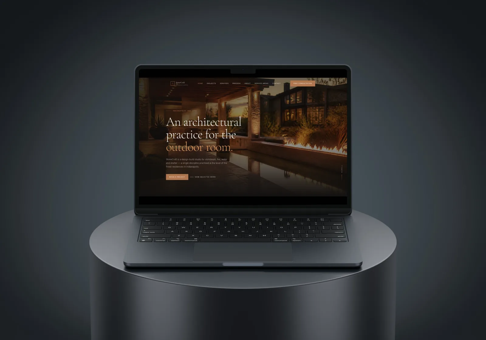 StoneCraft — Luxury Hardscaping website mockup by I&J Agency