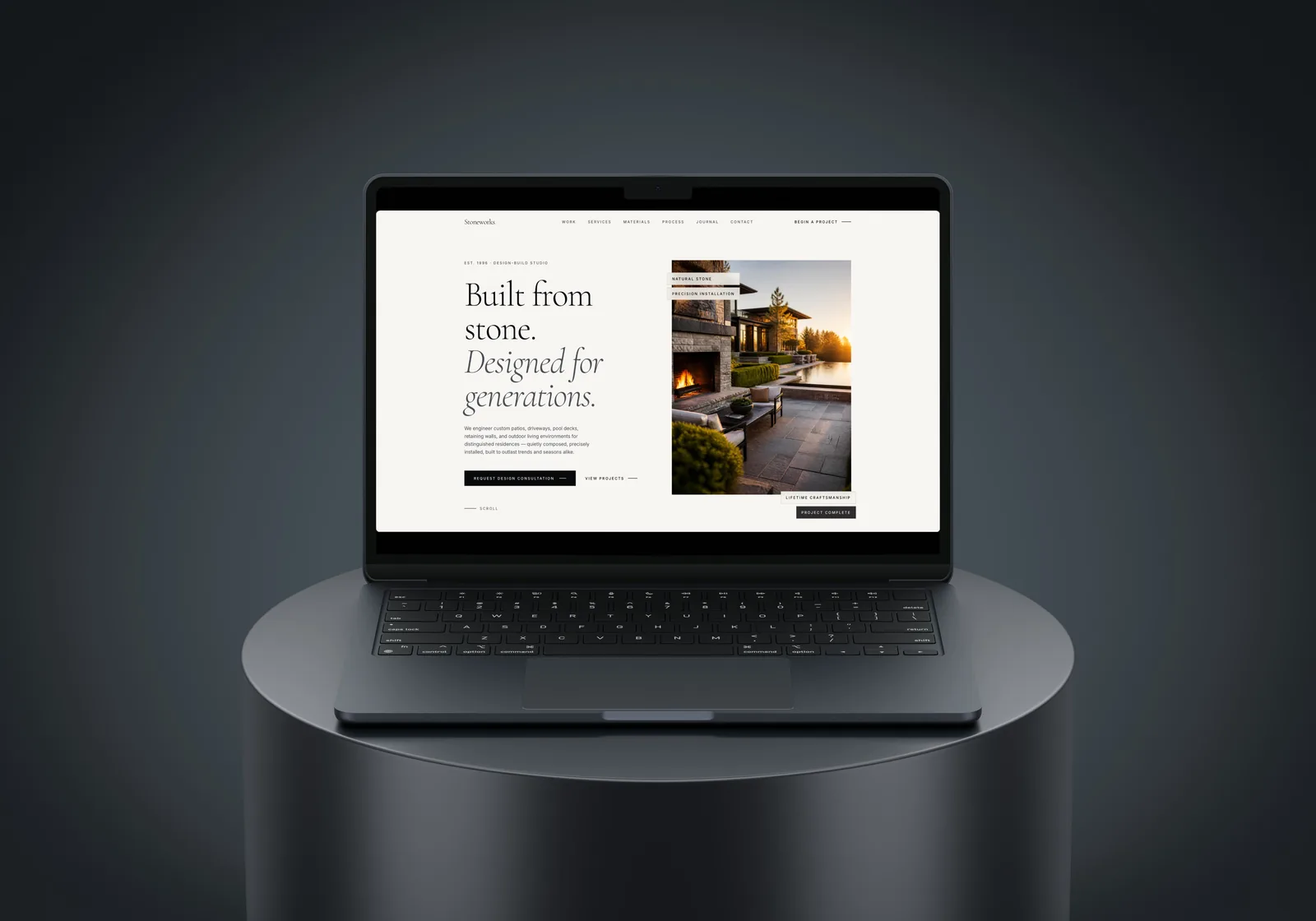 Stoneworks — Paver & Hardscaping website mockup by I&J Agency